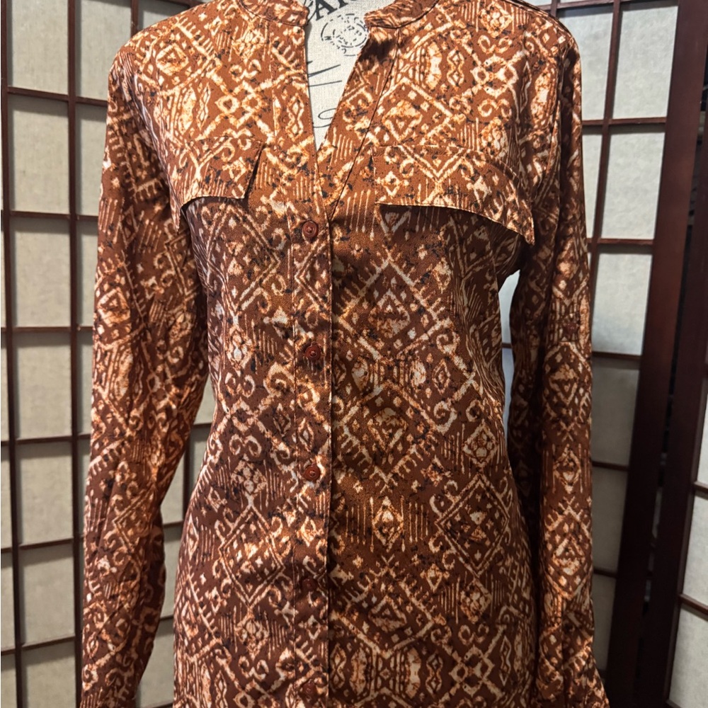 Calvin Klein Brown Geometric blouse